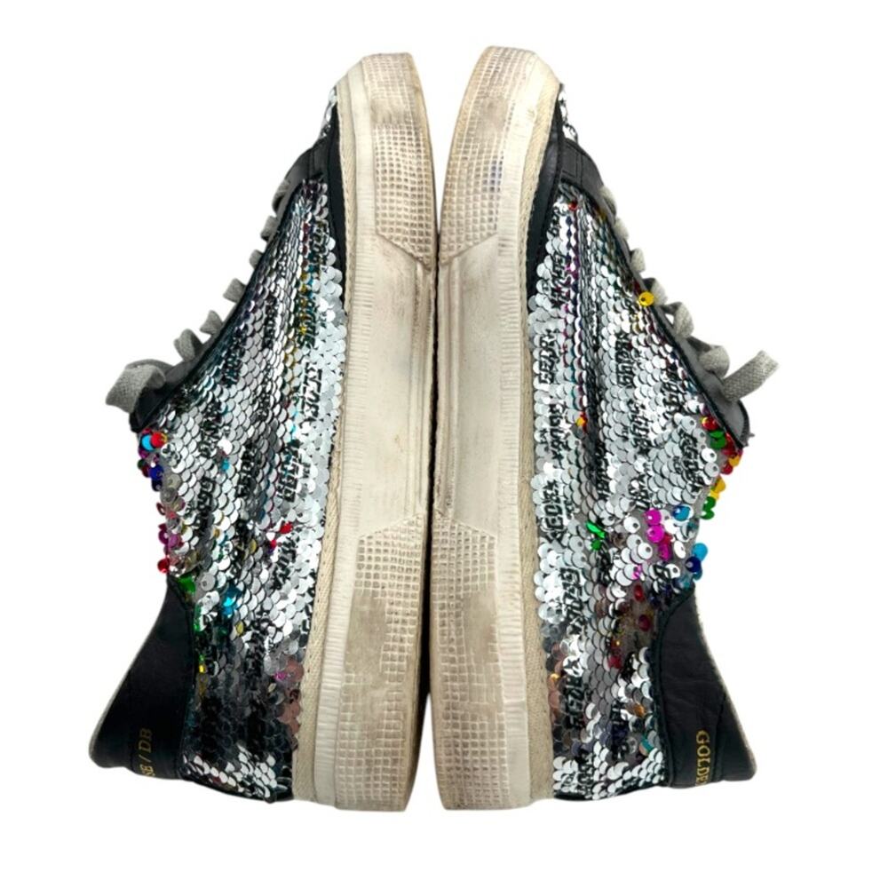 Golden goose may rainbow sequin flip low top sneakers  sz 40 - Picture 5 of 8